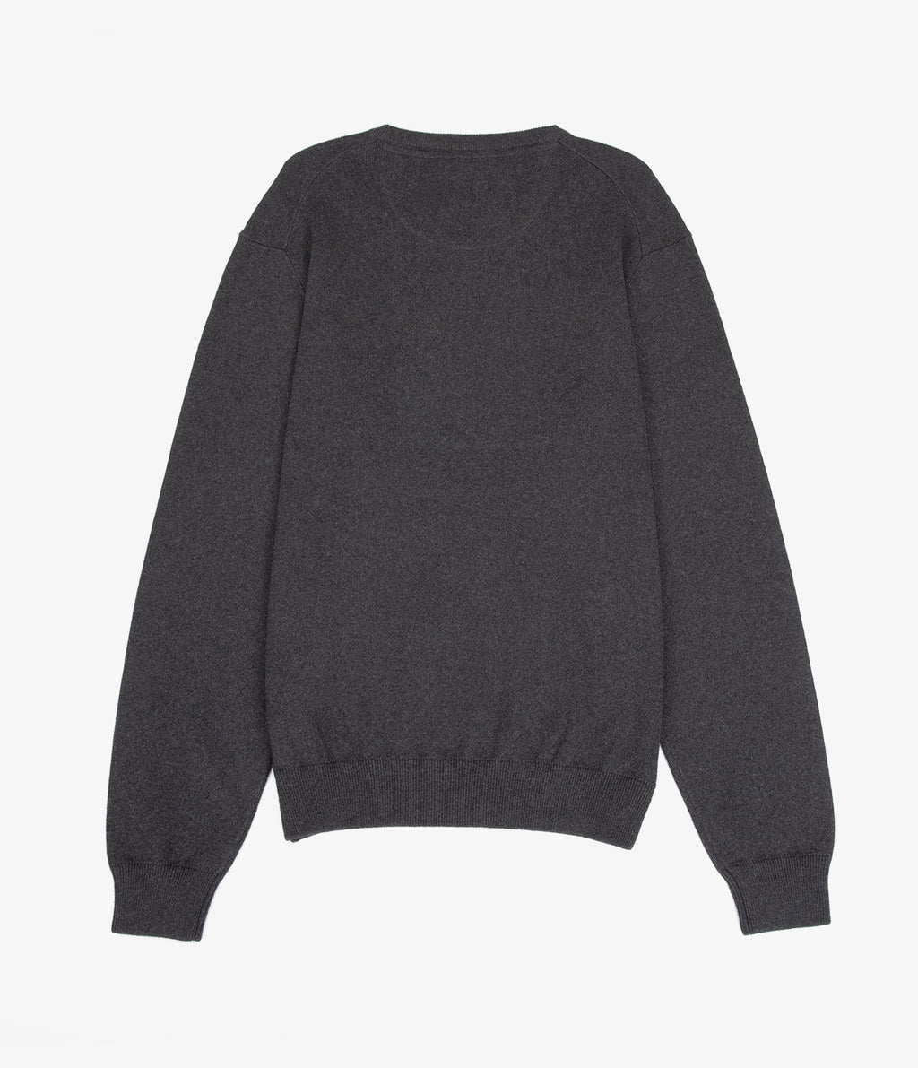 Sweater Hombre Algodón con Lana Merino Cuello Redondo Gris Marengo