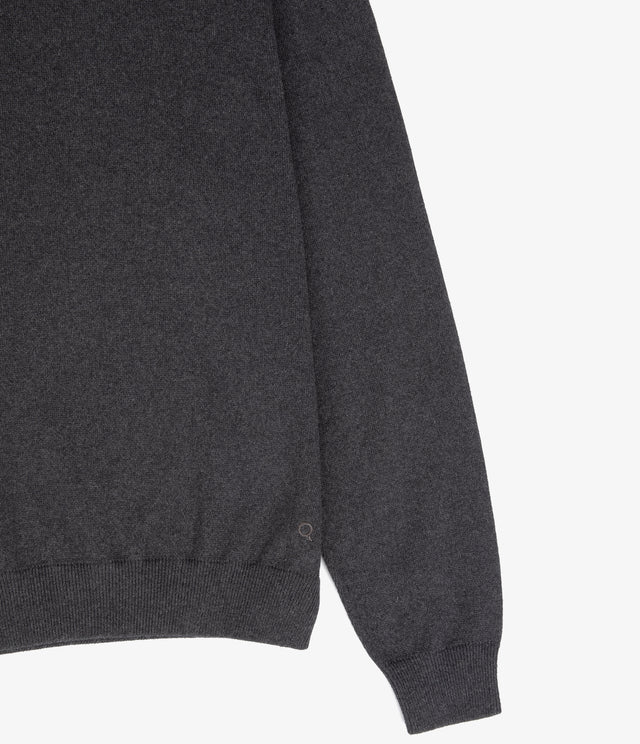 Sweater Hombre Algodón con Lana Merino Cuello Redondo Gris Marengo