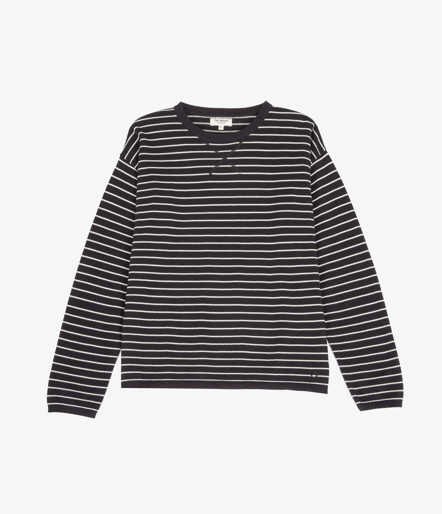 Polerón Tejido Mujer 100% algodón Rayado Navy