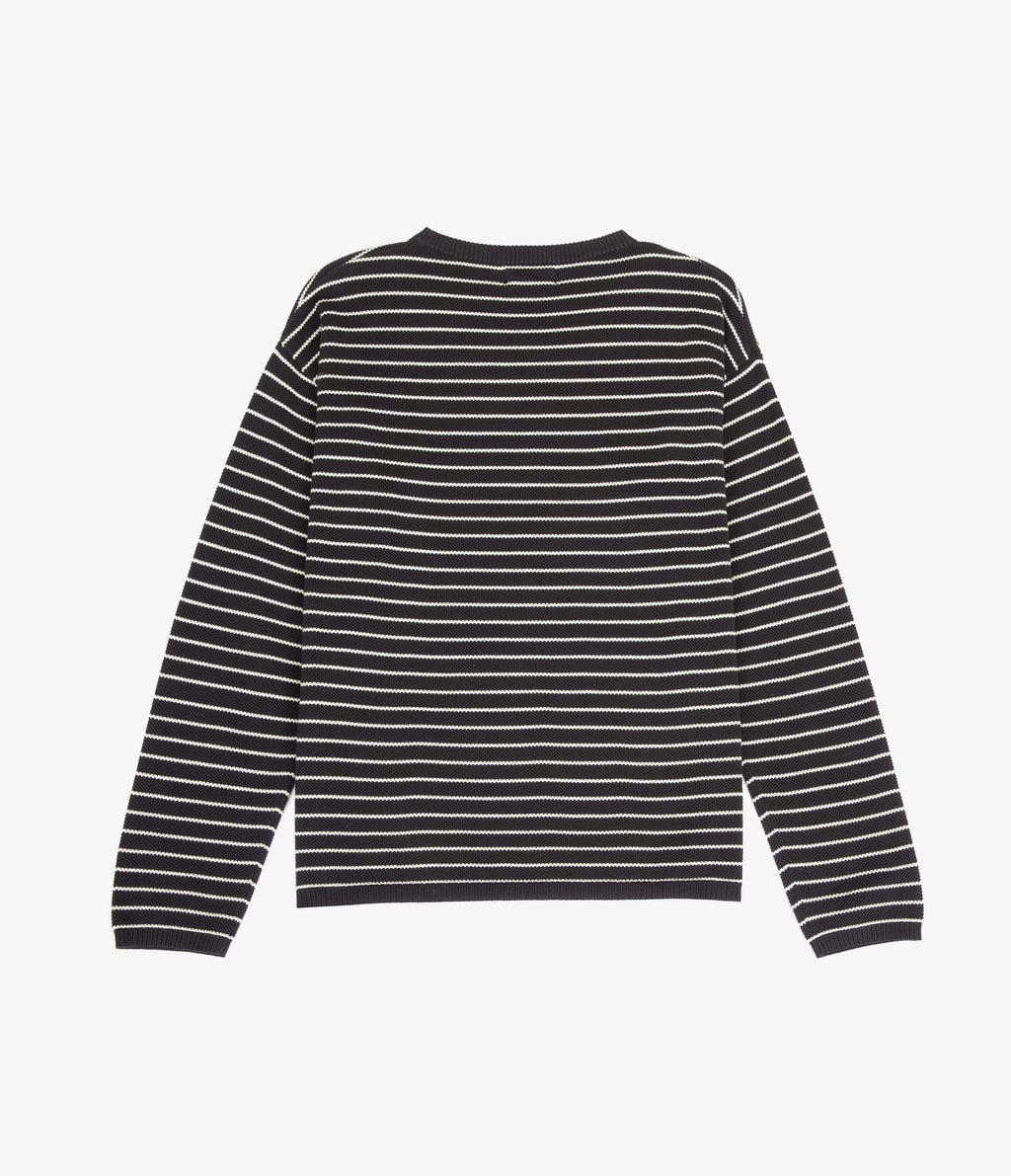 Polerón Tejido Mujer 100% algodón Rayado Navy