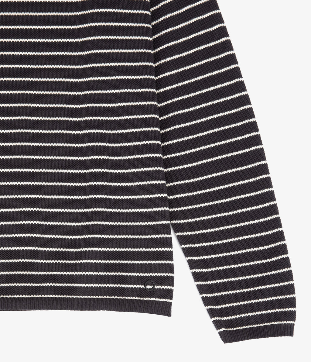 Polerón Tejido Mujer 100% algodón Rayado Navy