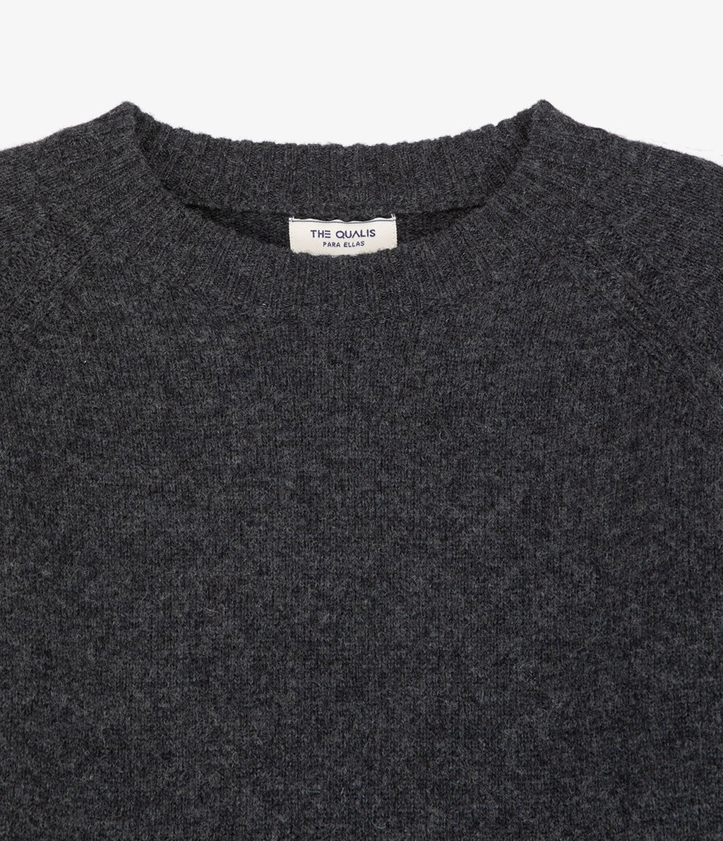 Sweater Mujer 100% Lana Anna Gris Marengo
