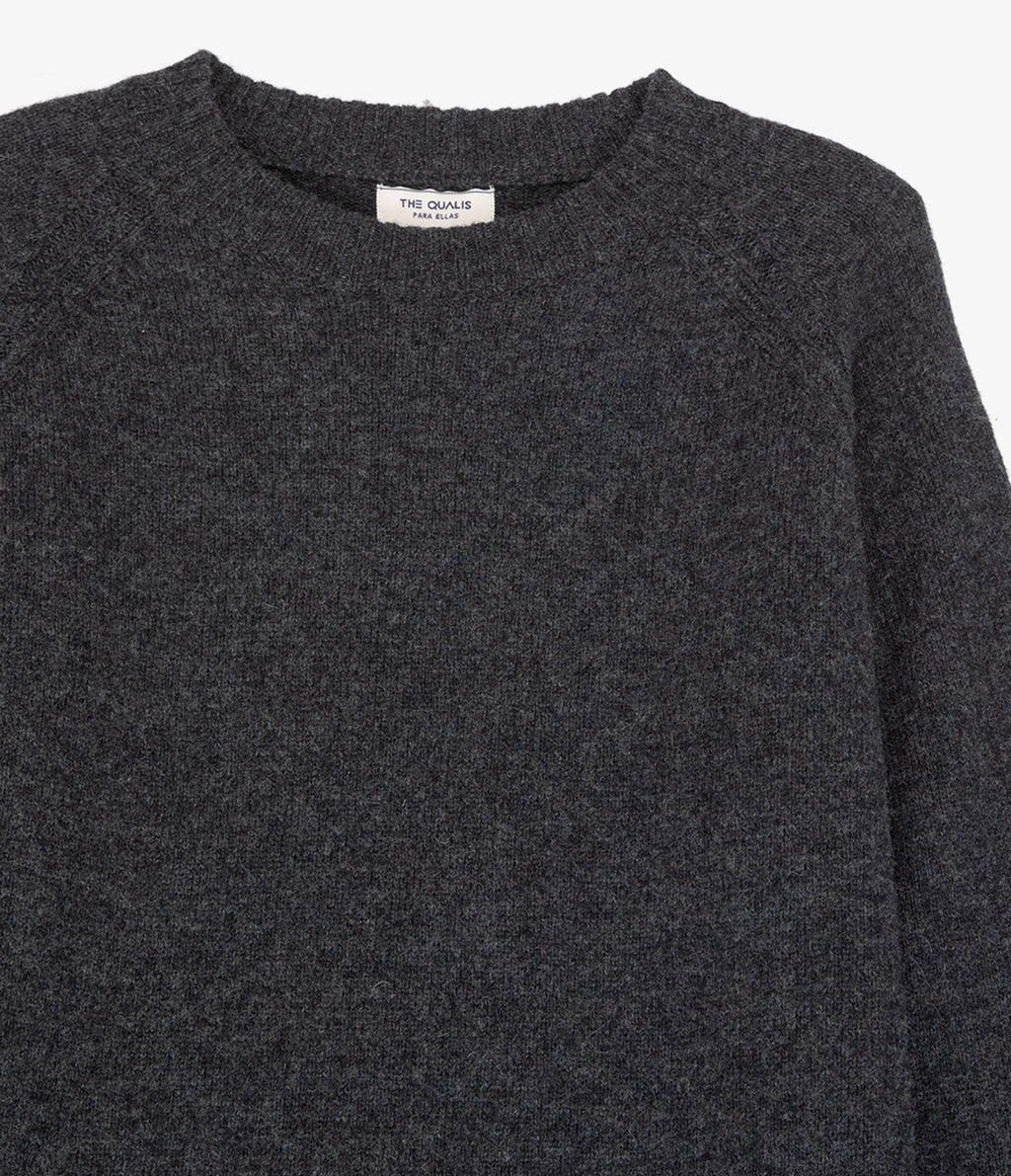 Sweater Mujer 100% Lana Anna Gris Marengo