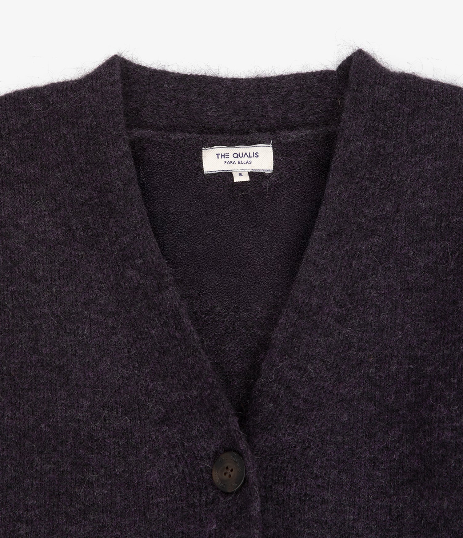 Cárdigan Mujer Mohair Lana Mia Morado Melange