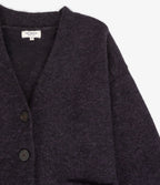 Cárdigan Mujer Mohair Lana Mia Morado Melange