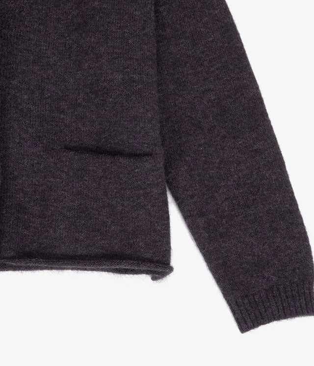 Cárdigan Mujer Mohair Lana Mia Morado Melange