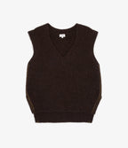 Sweater Mujer Mohair Lana Sin Mangas Café