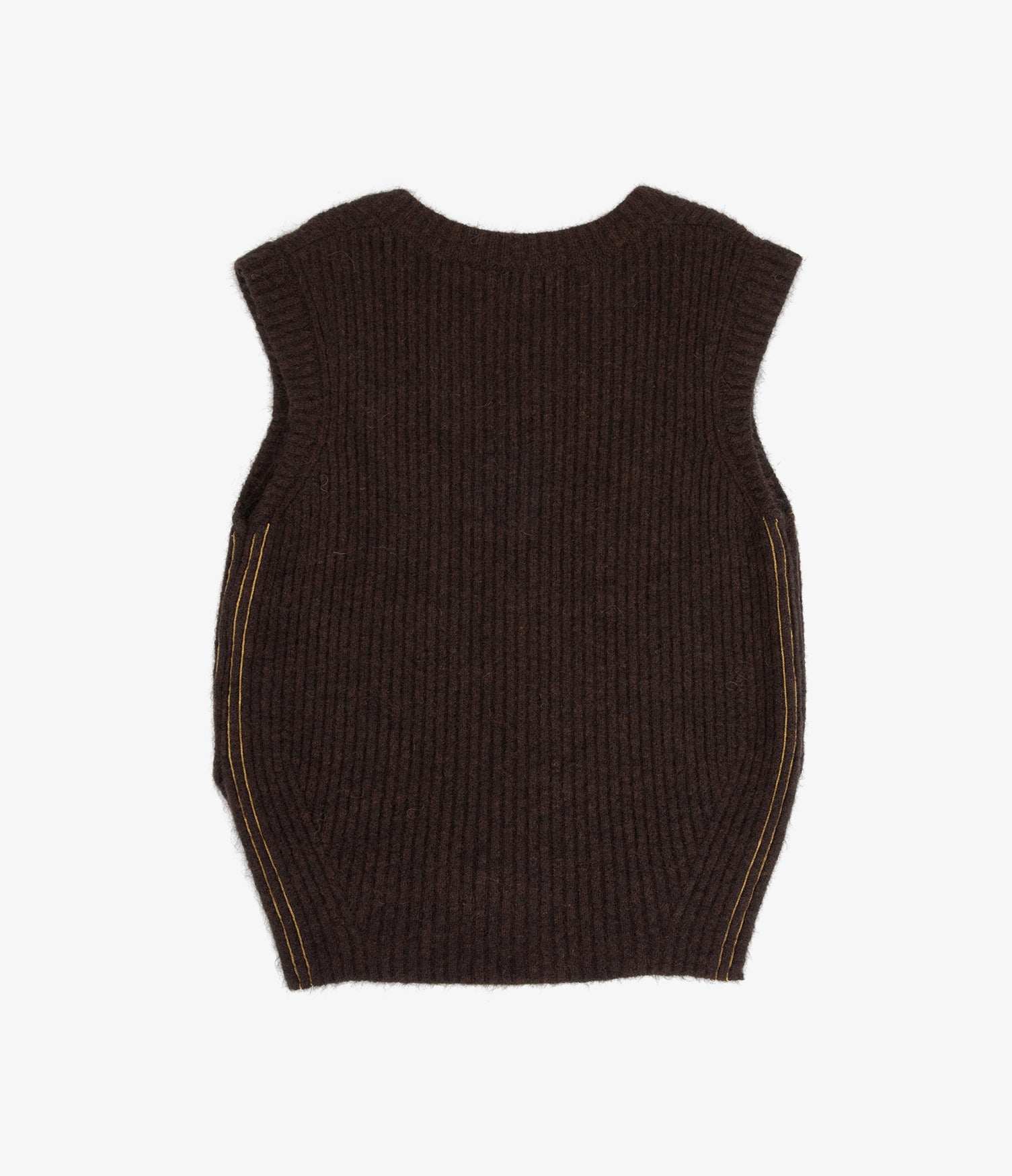 Sweater Mujer Mohair Lana Sin Mangas Café