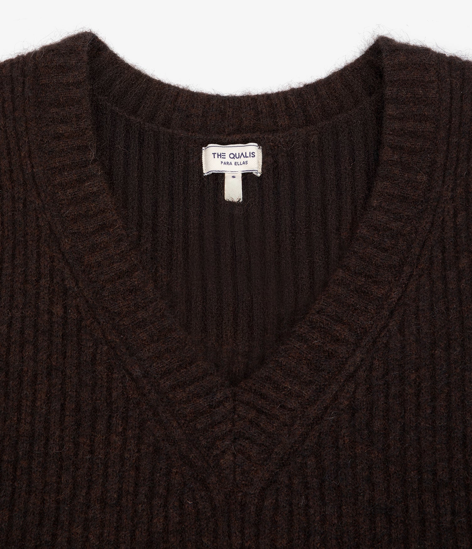 Sweater Mujer Mohair Lana Sin Mangas Café