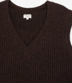 Sweater Mujer Mohair Lana Sin Mangas Café