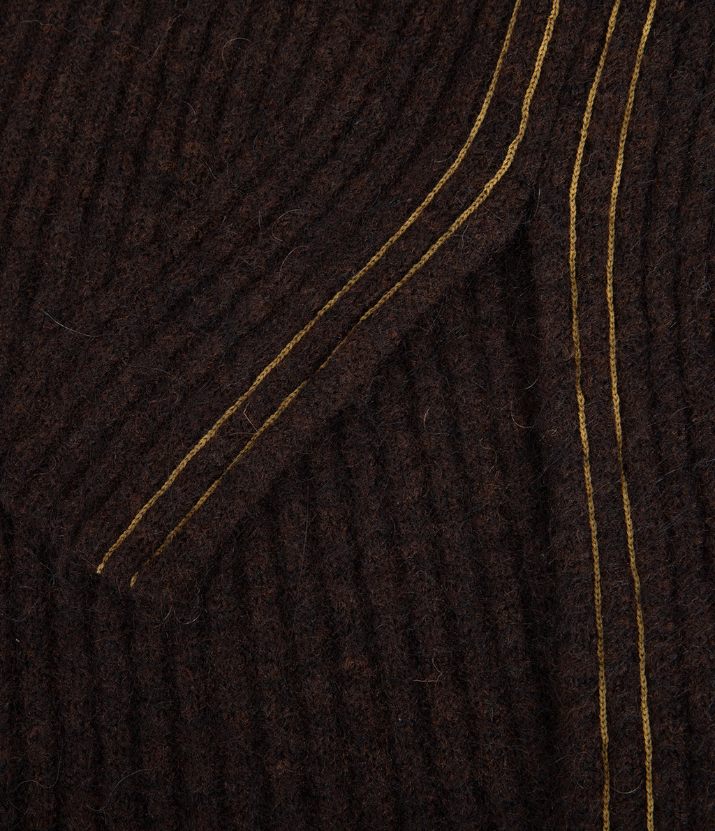 Sweater Mujer Mohair Lana Sin Mangas Café