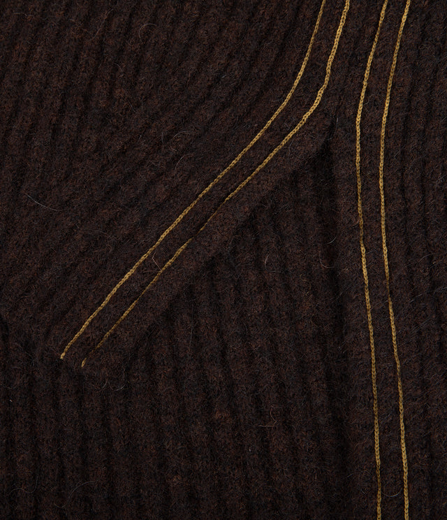 Sweater Mujer Mohair Lana Sin Mangas Café