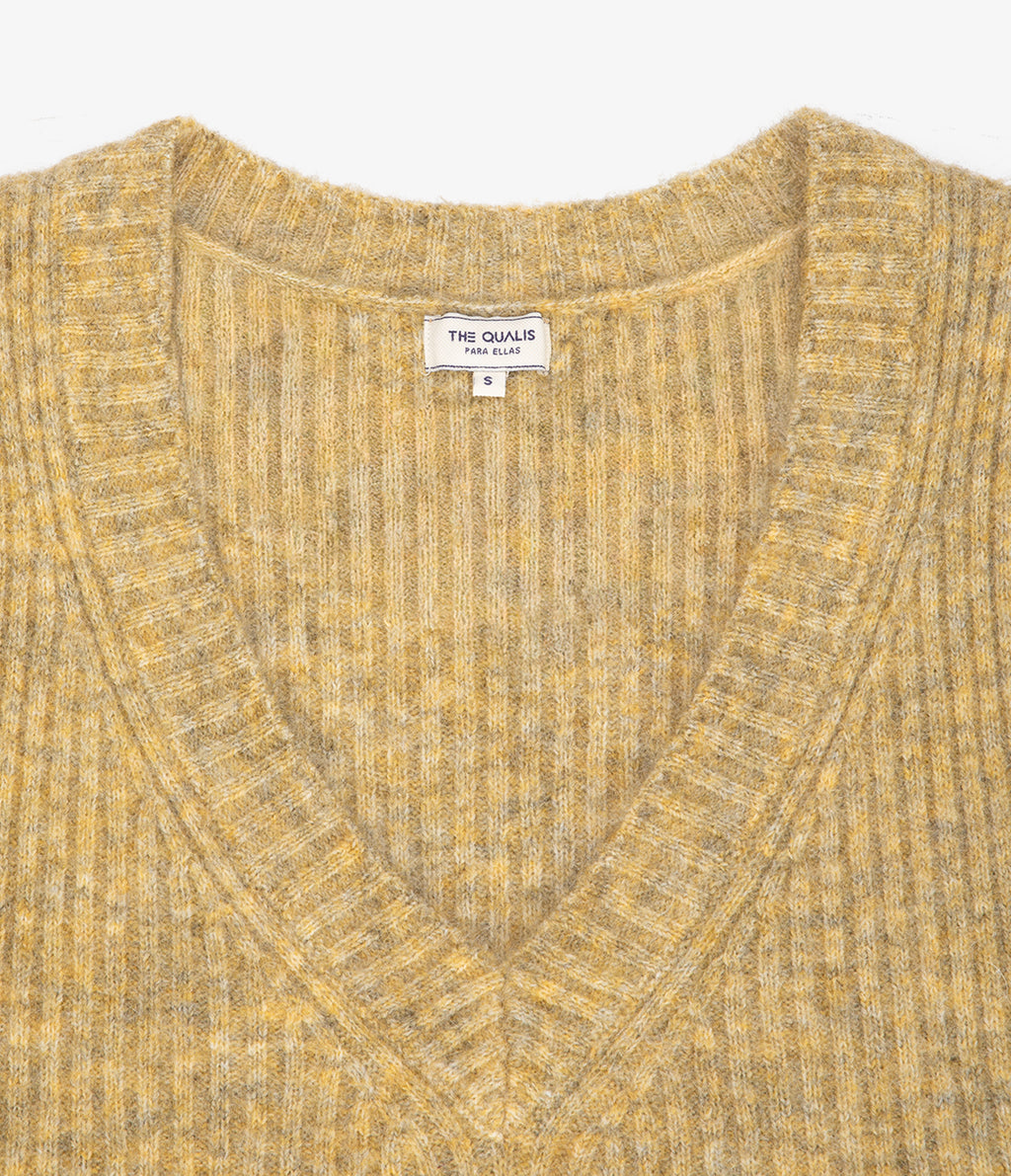Sweater Mujer Mohair Lana Sin Mangas Pistacho