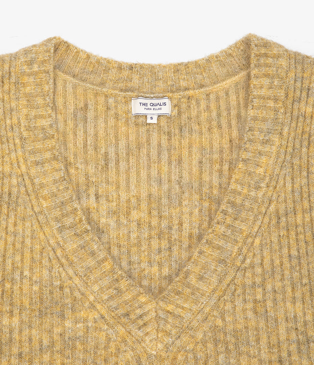 Sweater Mujer Mohair Lana Sin Mangas Pistacho