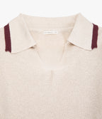 Sweater Mujer Algodón Lucca Ecru Burdeo