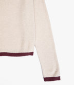 Sweater Mujer Algodón Lucca Ecru Burdeo