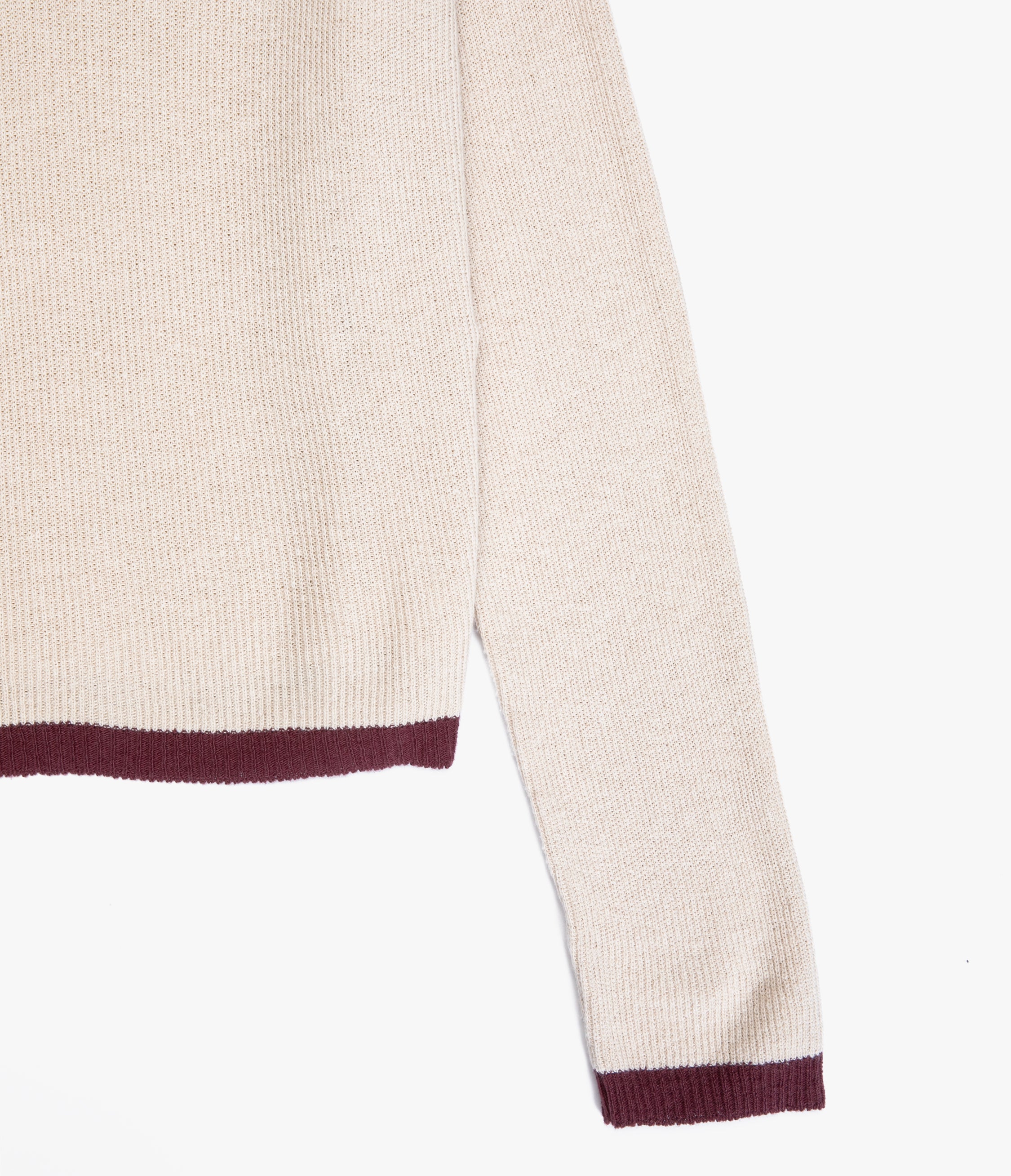 Sweater Mujer Algodón Lucca Ecru Burdeo