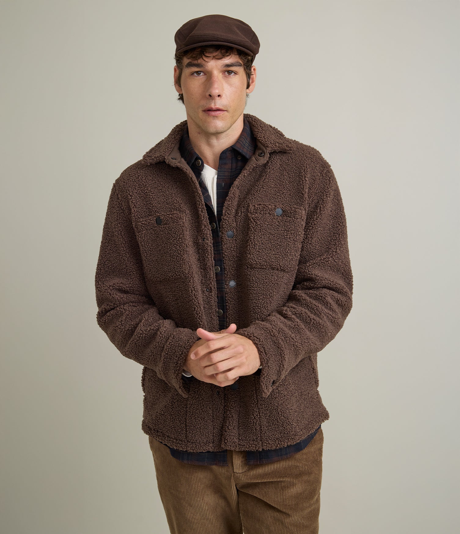 Chaqueta Hombre Sherpa Café