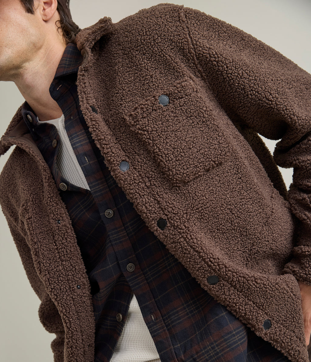 Chaqueta Hombre Sherpa Café