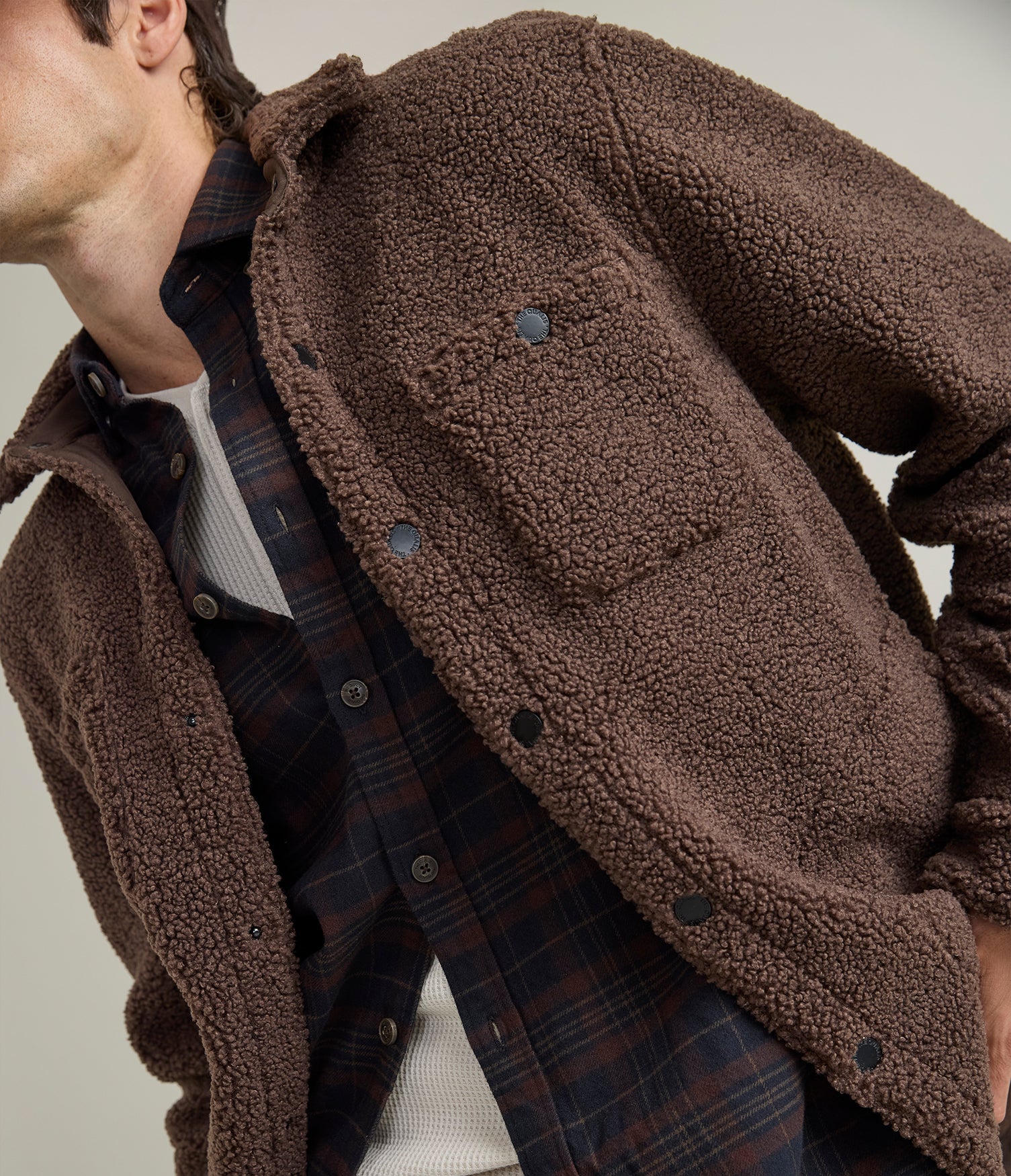 Chaqueta Hombre Sherpa Café