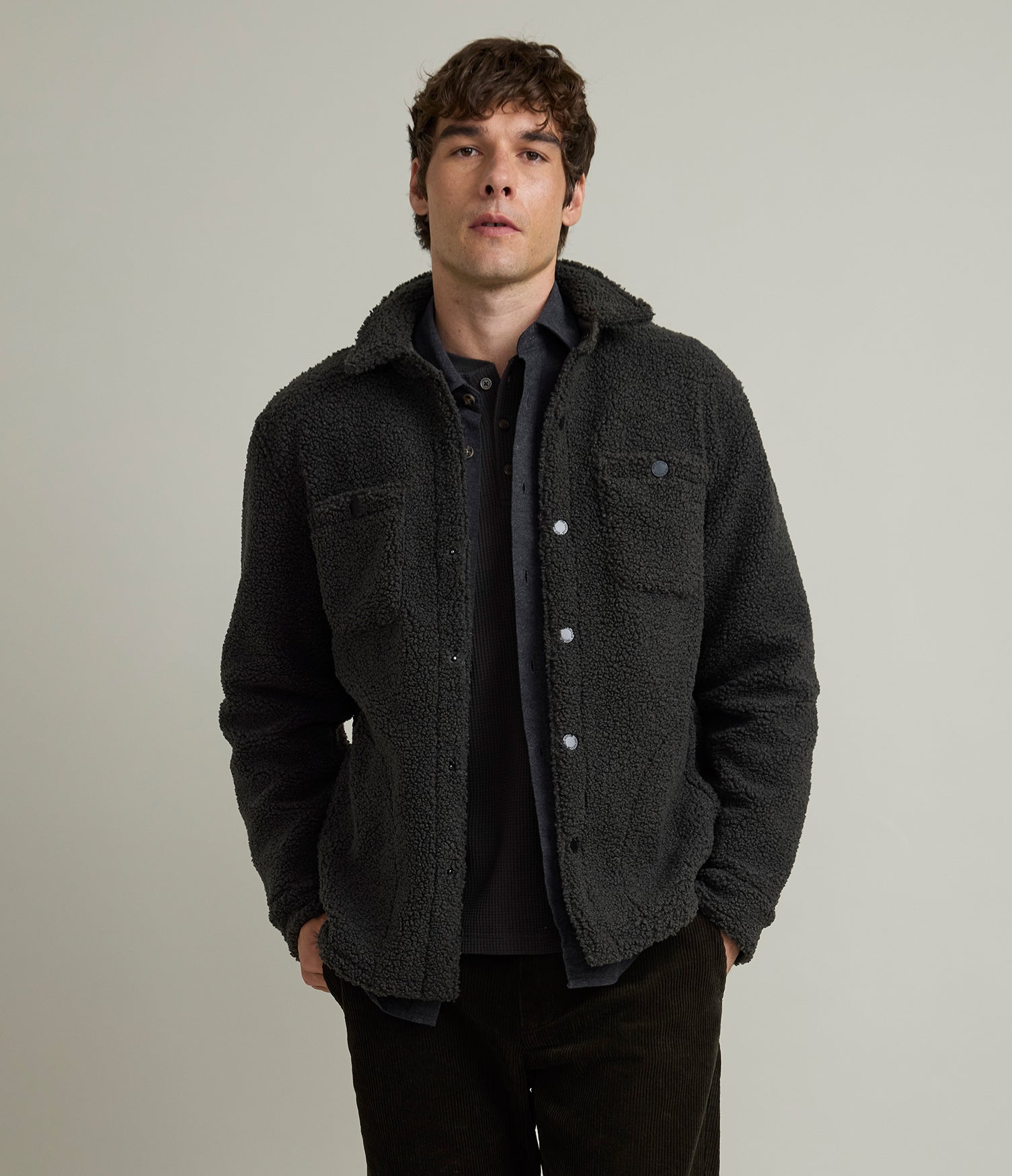 Chaqueta Hombre Sherpa Verde