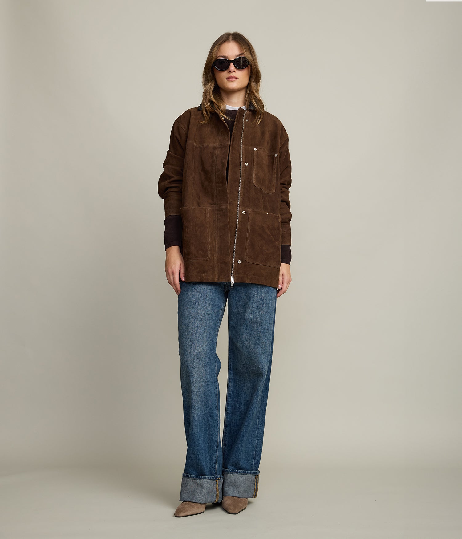 Chaqueta Mujer 100% Cuero Mara Café