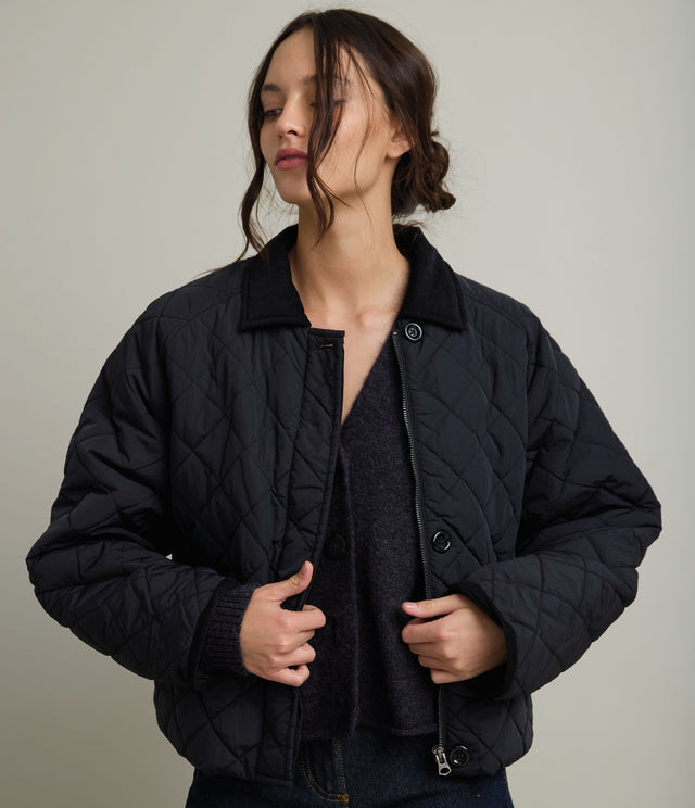 Parka Mujer Quilt Vintage Negro
