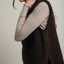 Sweater Mujer Mohair Lana Sin Mangas Café