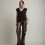 Sweater Mujer Mohair Lana Sin Mangas Café