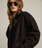 Chaqueta Mujer 100% Cuero Oversize Café