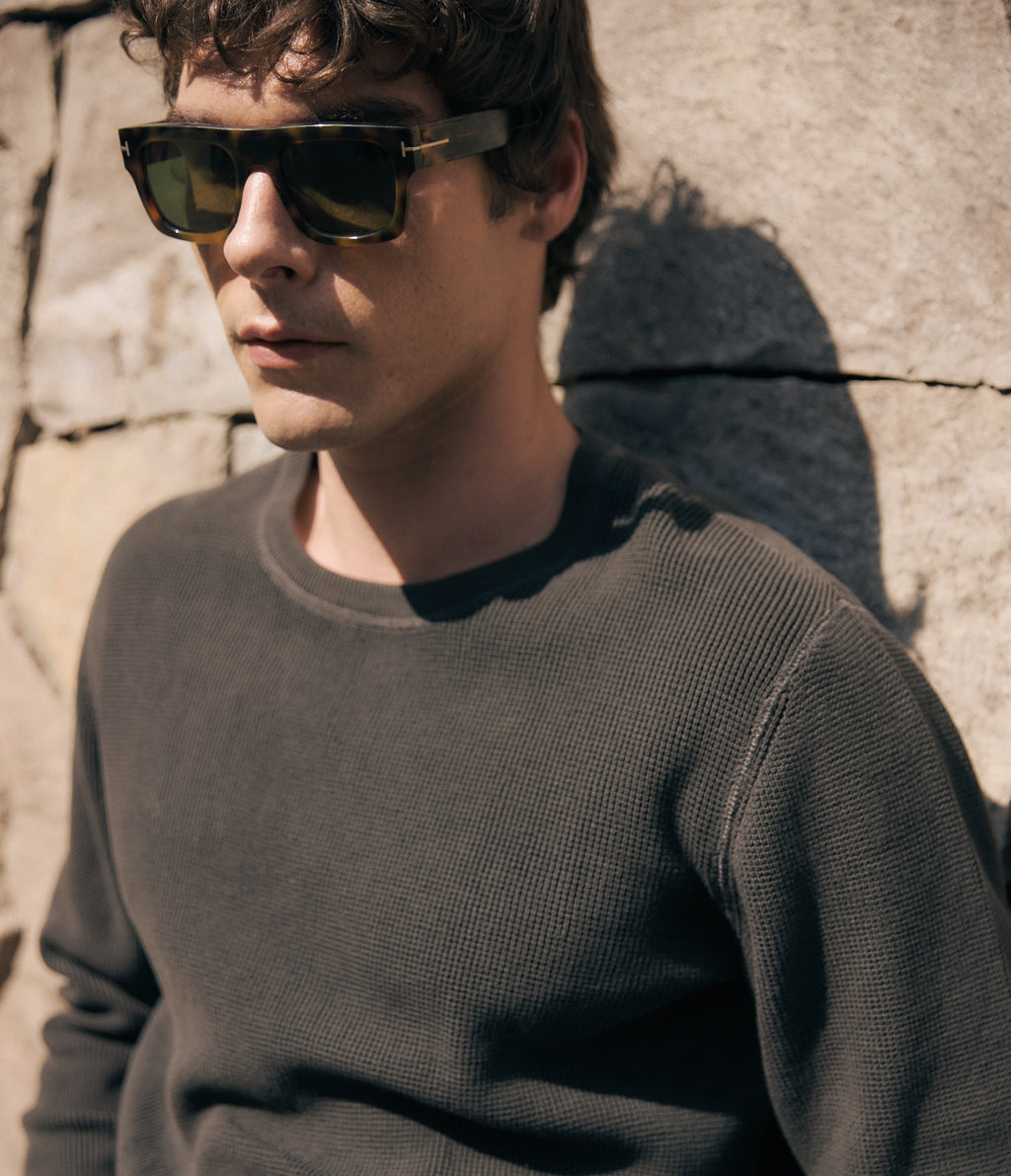 Sweater Hombre 100% algodón Waffle Verde