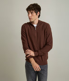 Sweater Hombre 100% Algodón Acra Half Zipper Terracota