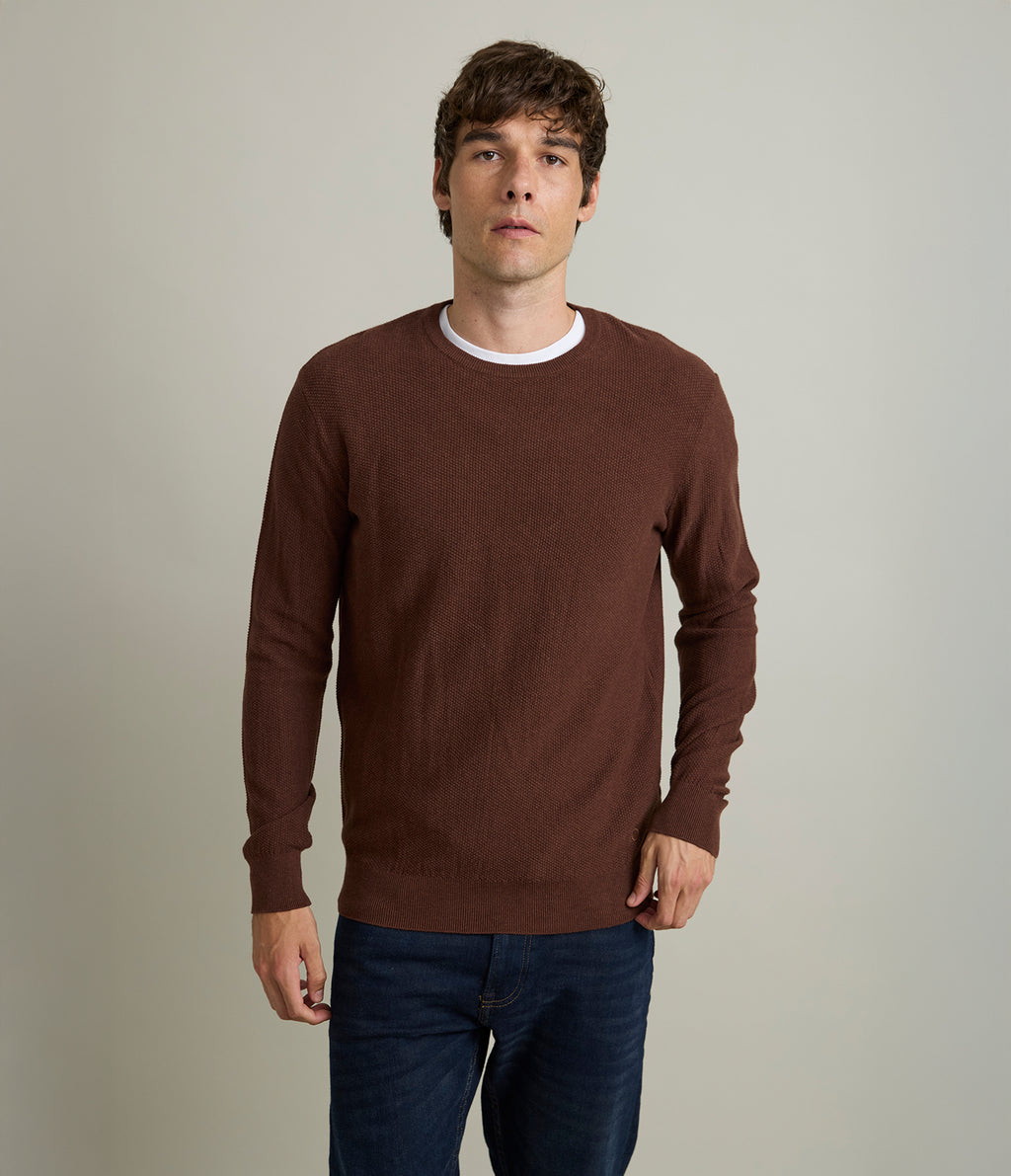 Sweater Hombre 100% Algodón Acra Terracota