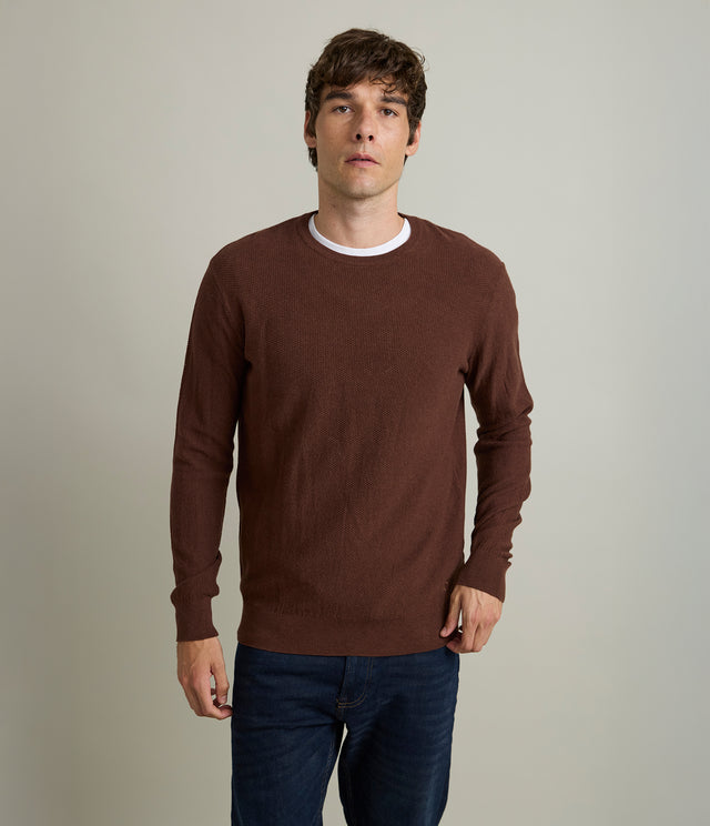 Sweater Hombre 100% Algodón Acra Terracota