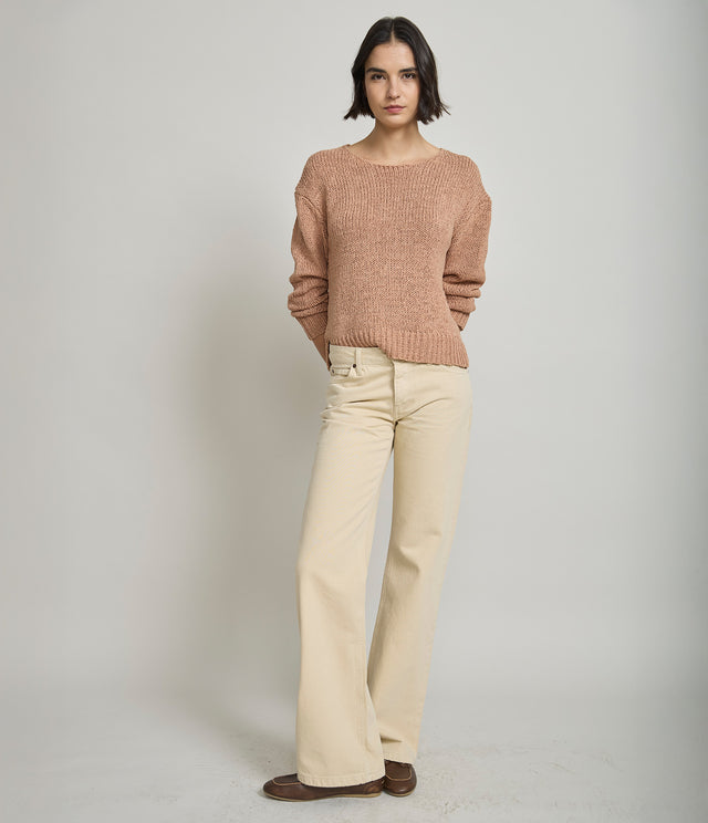 Sweater Mujer Cinta Terracota