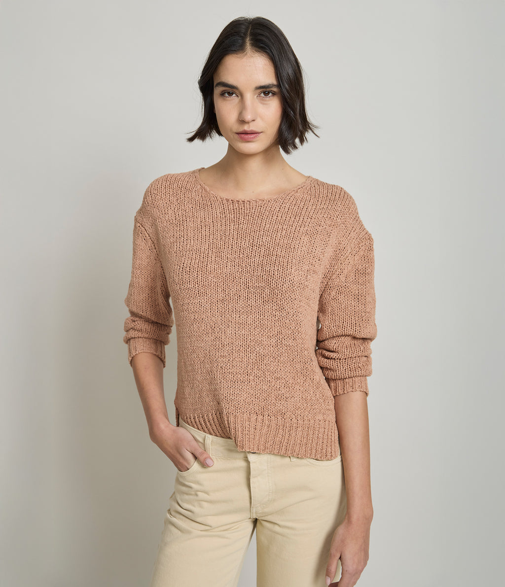 Sweater Mujer Cinta Terracota