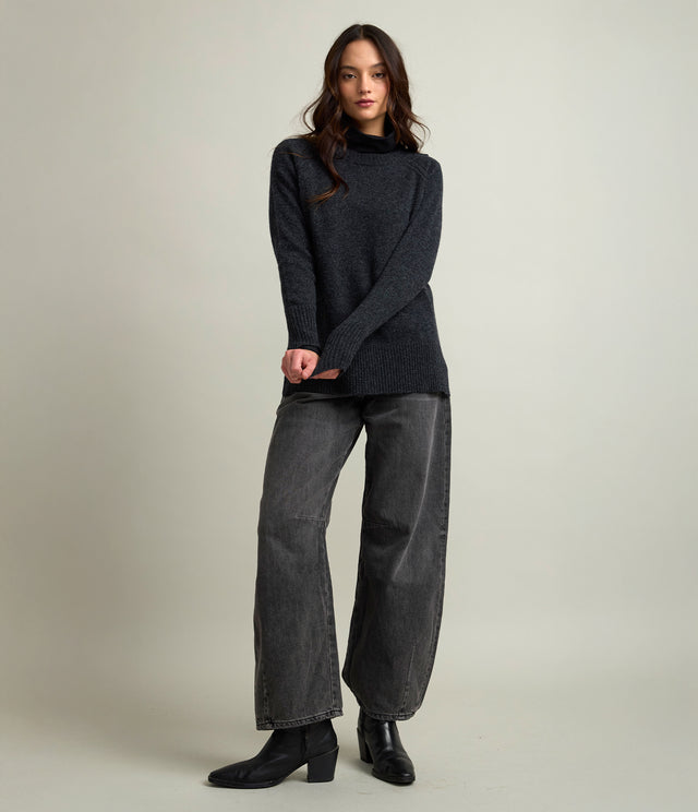 Sweater Mujer 100% Lana Anna Gris Marengo