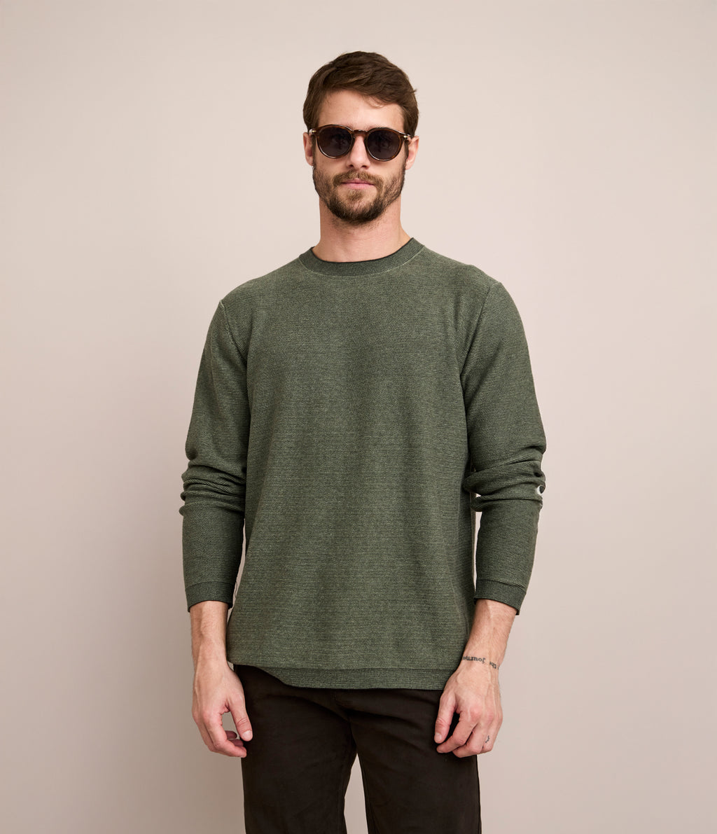 Sweater Hombre 100% Algodón Matt Verde