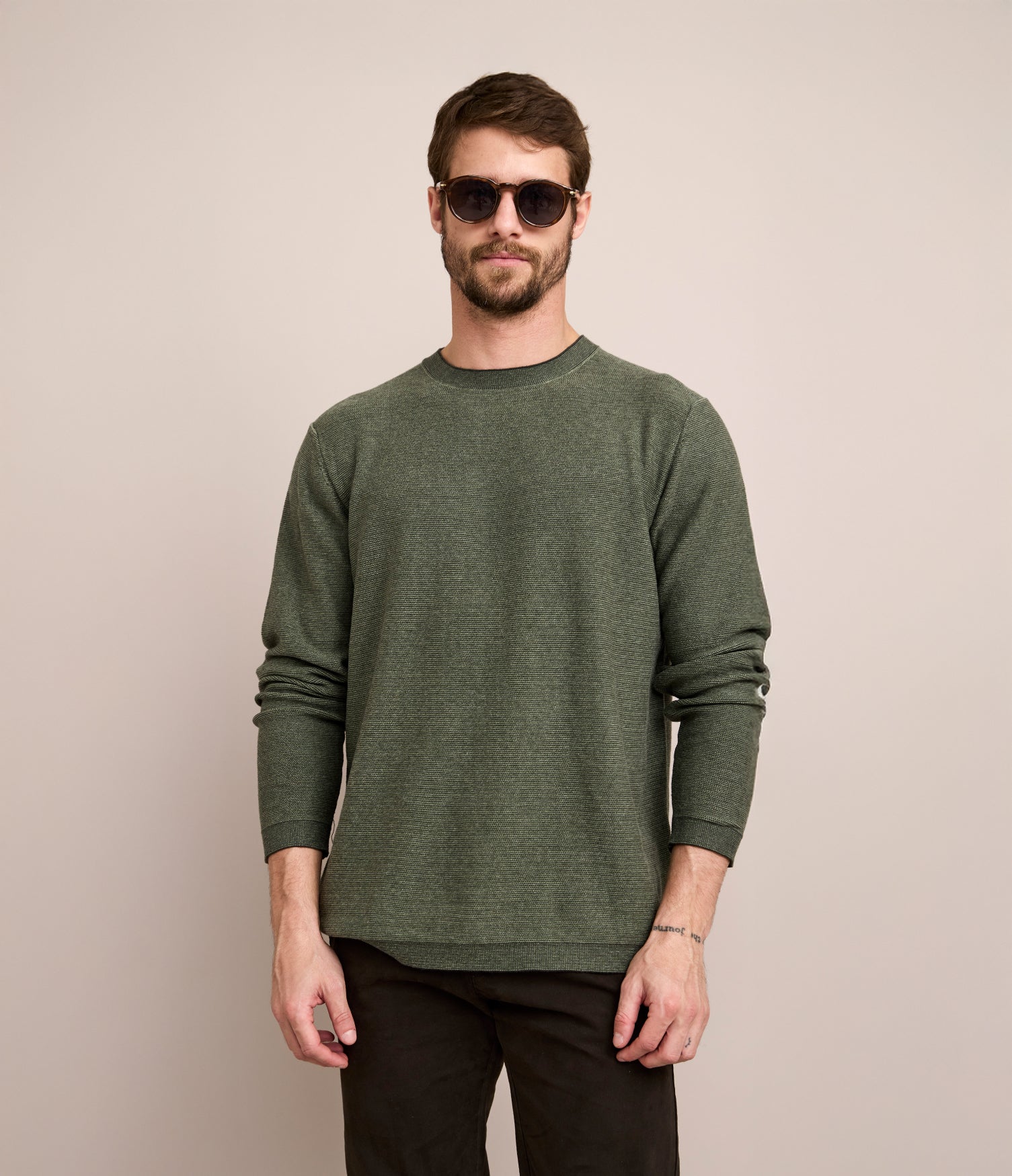 Sweater Hombre 100% Algodón Matt Verde