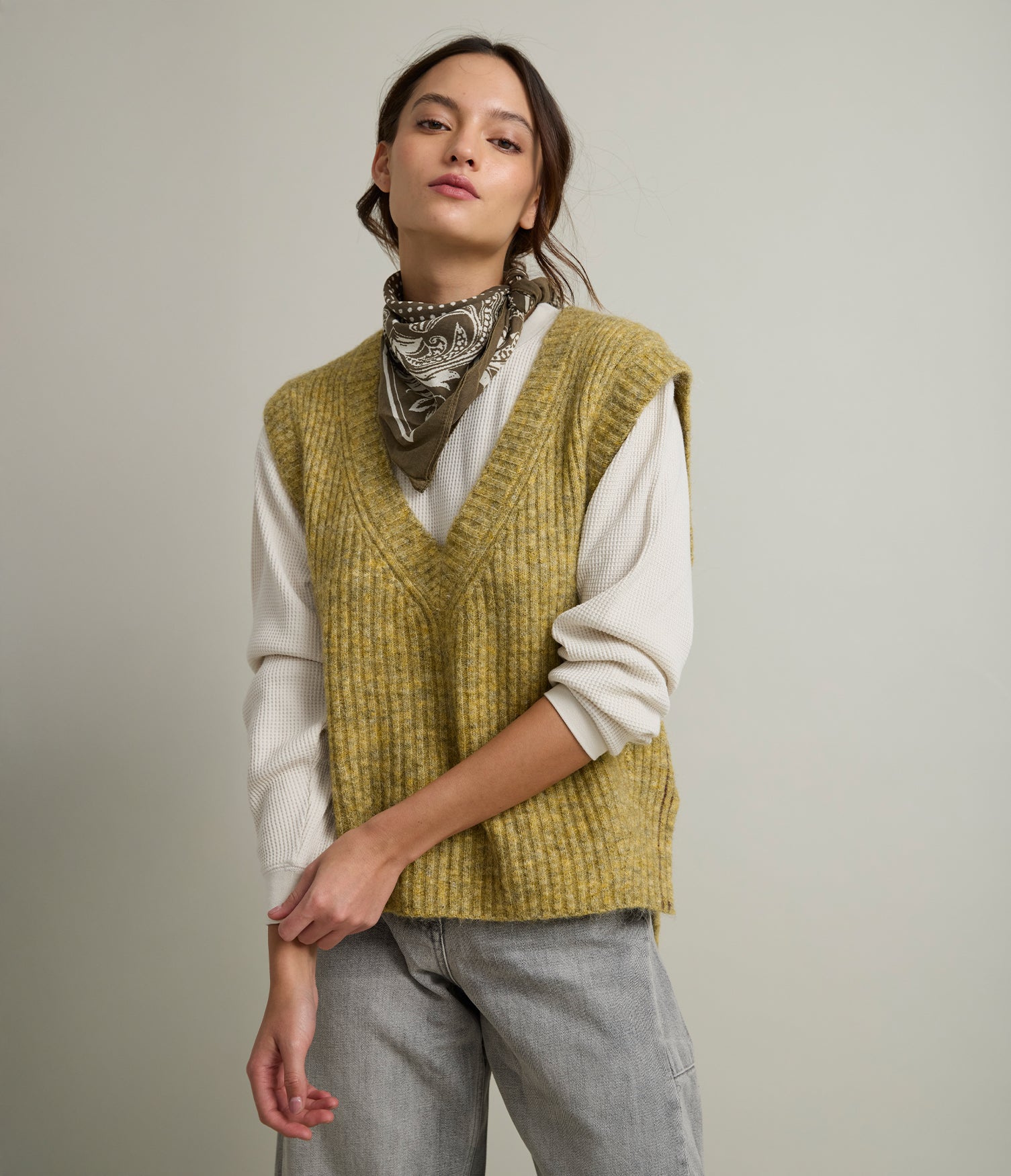 Sweater Mujer Mohair Lana Sin Mangas Pistacho