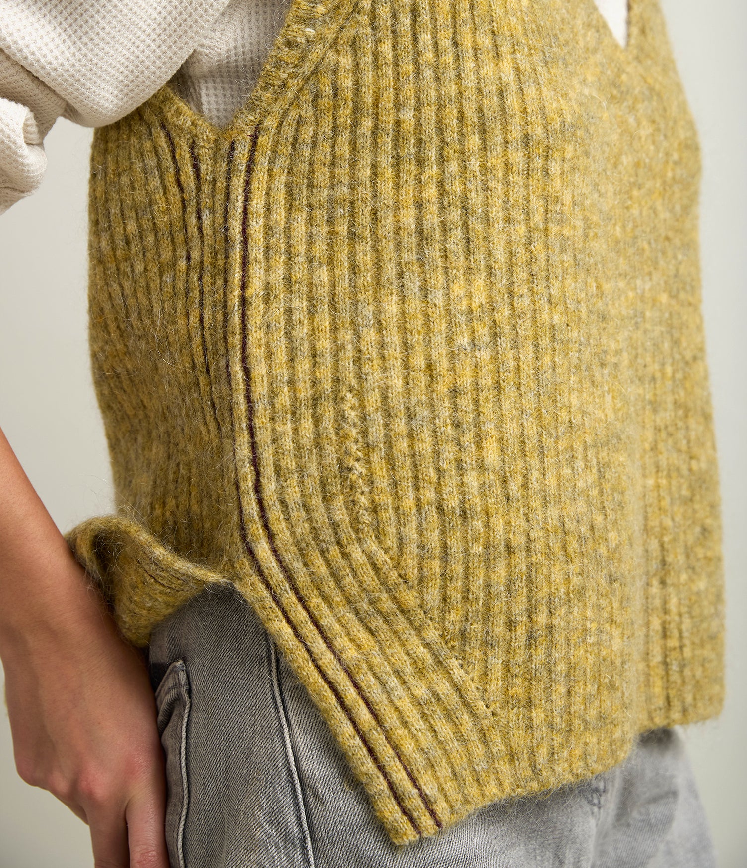 Sweater Mujer Mohair Lana Sin Mangas Pistacho