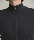 Sweater Hombre Algodón con Lana Merino Cierre Gris Marengo
