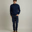 Sweater Hombre Algodón con Lana Merino Cierre Azul Marino