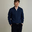 Sweater Hombre Algodón con Lana Merino Medio Cierre Azul Marino