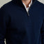 Sweater Hombre Algodón con Lana Merino Medio Cierre Azul Marino
