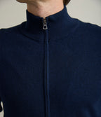 Sweater Hombre Algodón con Lana Merino Cierre Azul Marino