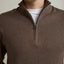 Sweater Hombre Algodón con Lana Merino Medio Cierre Café