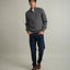 Sweater Hombre Algodón con Lana Merino Medio Cierre Gris marengo