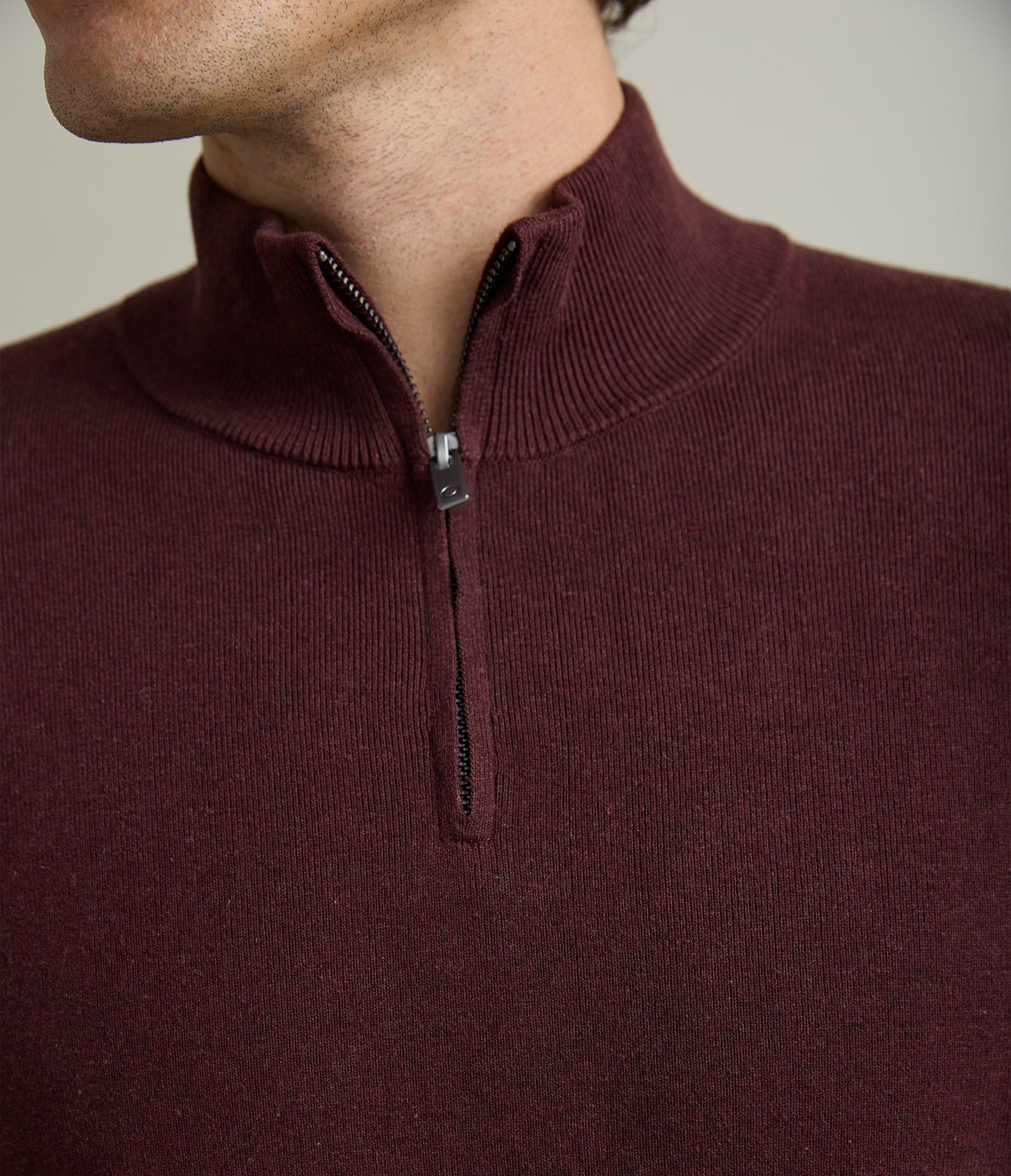 Sweater Hombre Tokio Half Zipper Burdeo