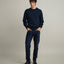 Sweater Hombre Algodón con Lana Merino Cuello Redondo Azul Marino